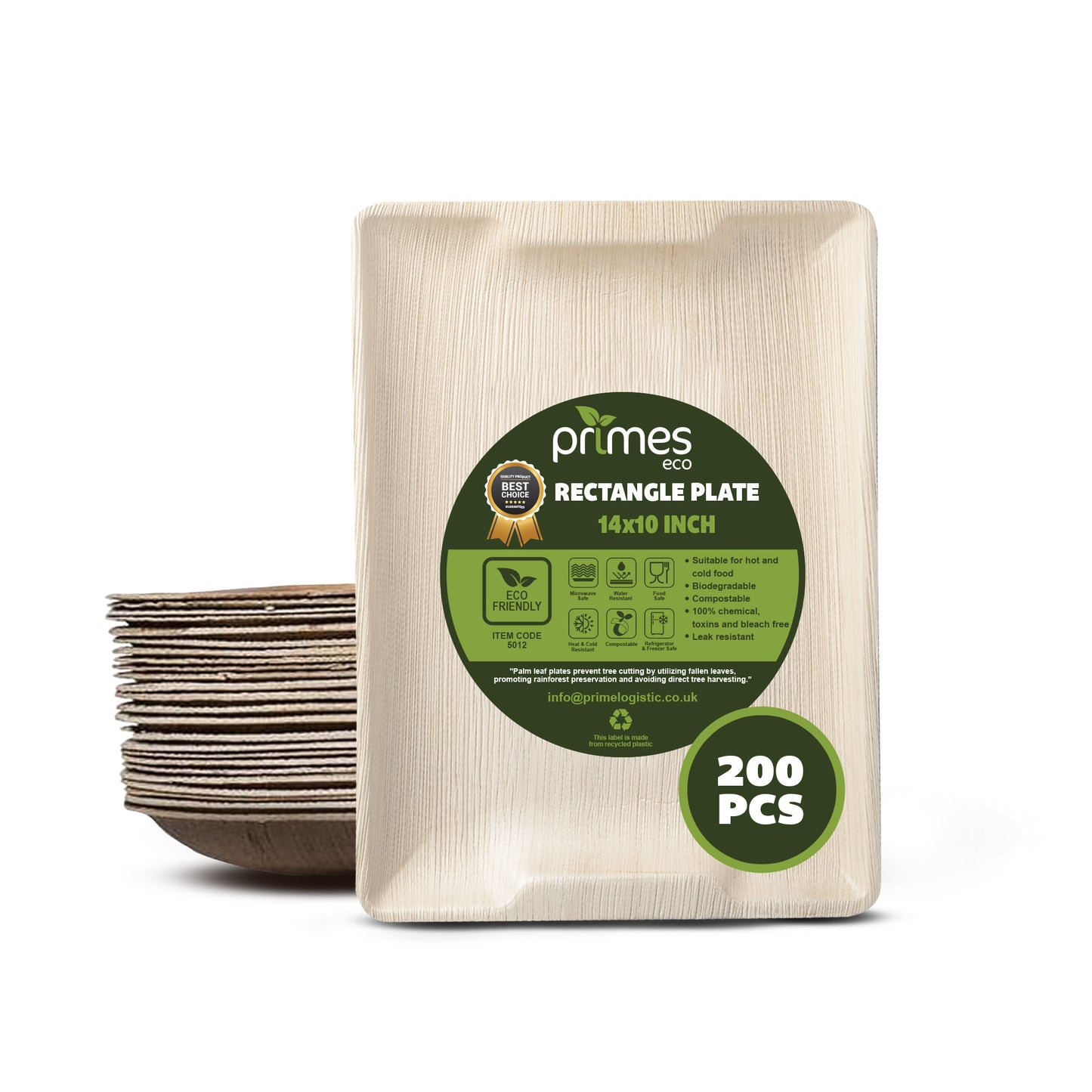 PRIMES ECO 14 x 10 Inch Disposable Palm Leaf Serving Trays, Platters Starters Wedding Parties, Eco Friendly Biodegradable Tray, Party & Picnic, Microwave & Oven Safe Serving BBQ