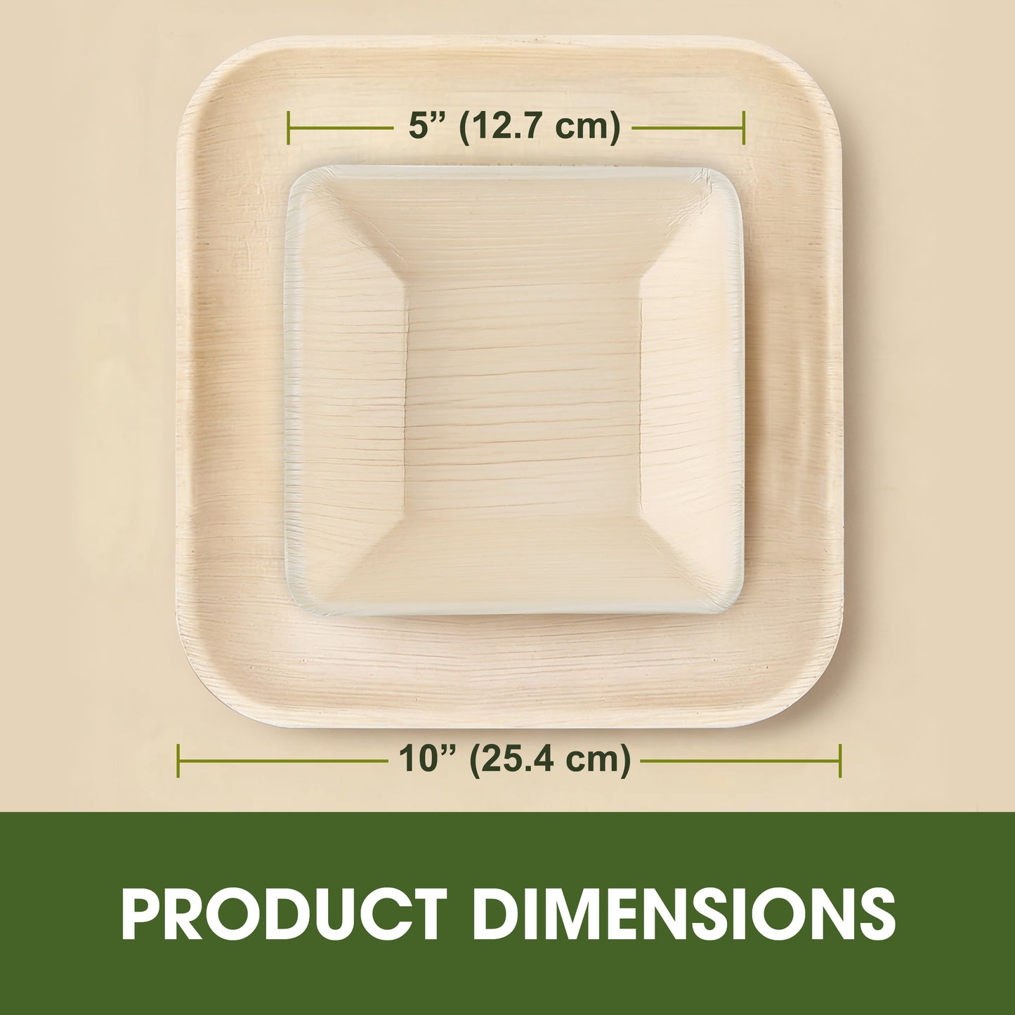 Disposable Palm Leaf Tableware Combo Set – 10 Inch Square Plates & 300ml 5 Inch Square Bowls – Strong Areca Leaf Disposable Plates for Parties, Events & Catering