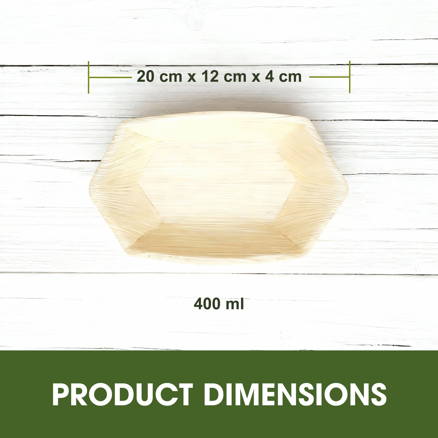 400ml Palm Leaf Boat Serving Trays – Natural Eco-Friendly Disposable Tableware, Biodegradable, Compostable, Microwave & Freezer Safe Plates for Hot & Cold Food