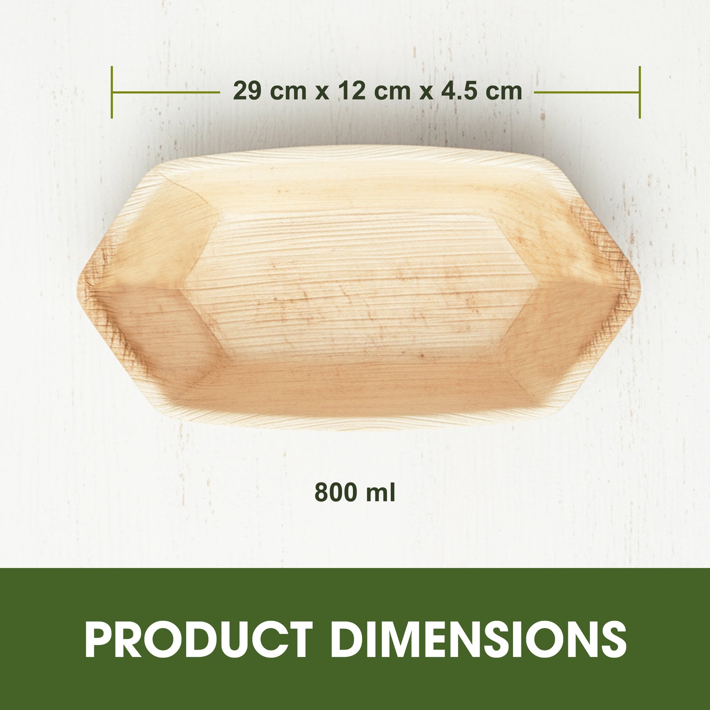 800ml Palm Leaf Boat Serving Trays – Natural Eco-Friendly Disposable Tableware, Biodegradable, Compostable, Microwave & Freezer Safe Plates for Hot & Cold Food