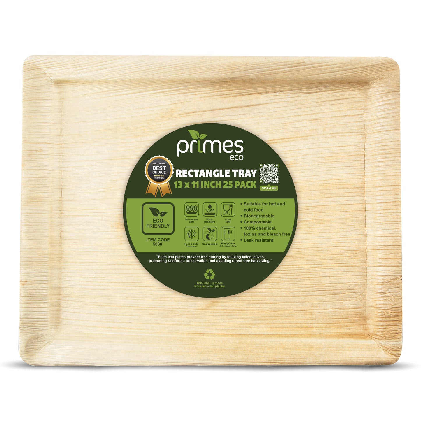 Disposable Palm Leaf Serving Trays Large, Eco Friendly Biodegradable Wooden Plates for Platters, Starters, Parties, Catering & Charcuterie Board, Hot Food Trays (13x11 inch)