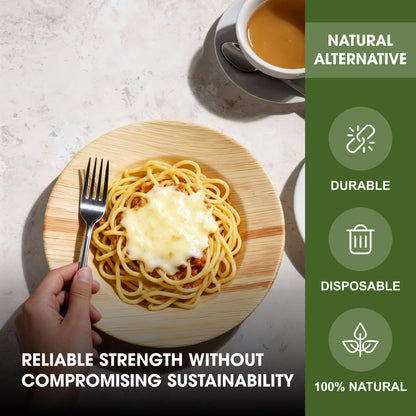 9” (475ml) Disposable Palm Leaf Soup Bowls/Plates, Round Strong Tableware for Hot & Cold Food