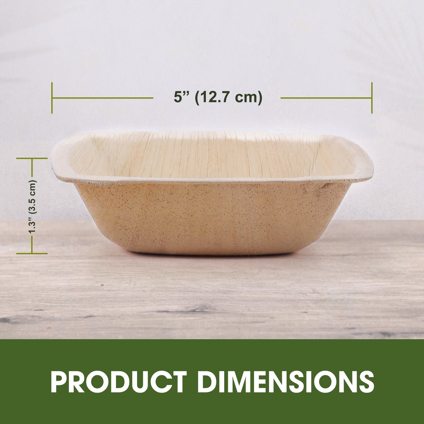 Disposable Palm Leaf Salad Bowls 5-Inch (13 cm) – Natural Palm Leaf Bowls for Snacks, Crisps and Small Salads Ideal for Parties, Weddings, Picnics, Charcuterie & Catering