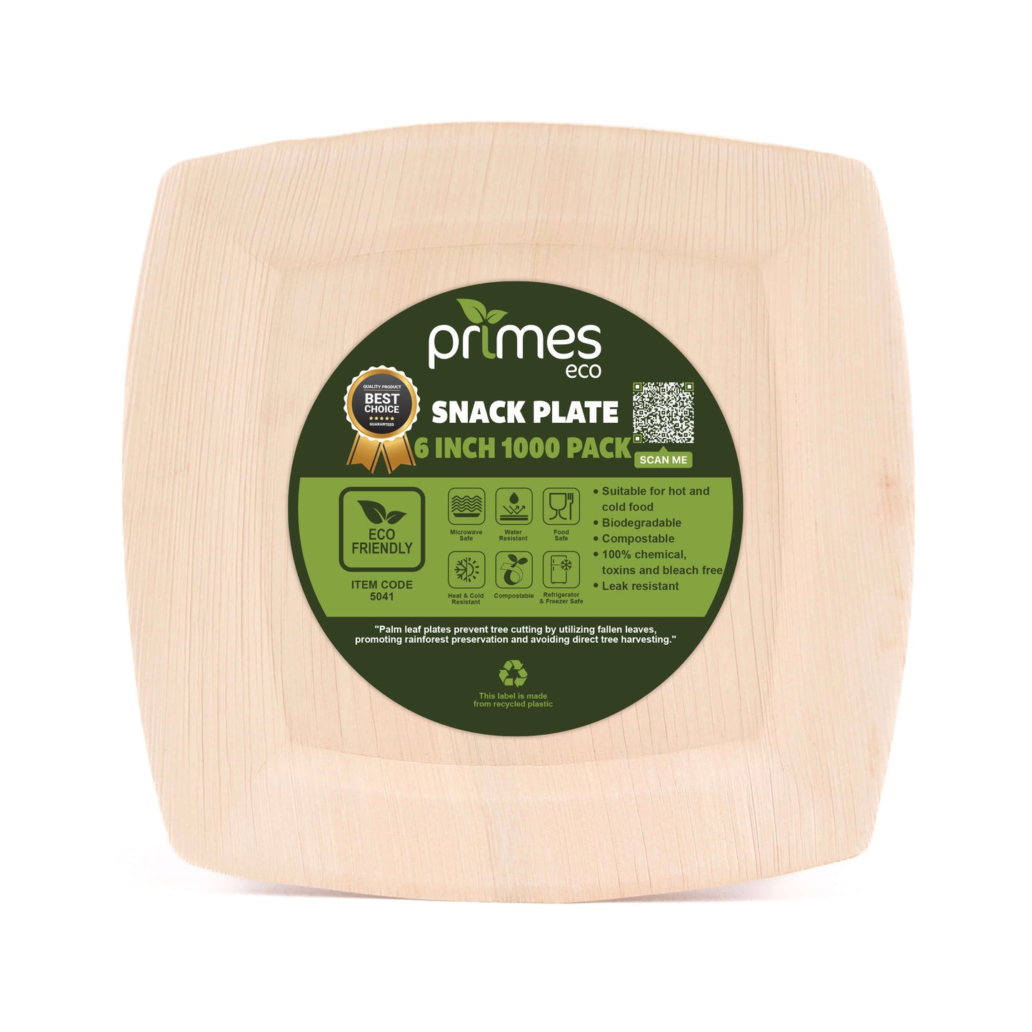 6 Inch Disposable Palm Leaf Snack Plates, Small Square Serving Plates for Appetizers, Desserts & Finger Food, Natural Leaf Tableware for Parties, Events, Catering & Home Use