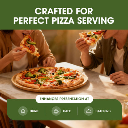Disposable Palm Leaf 11" (27.94cm) Flat Round Pizza Trays – Strong, Microwave & Freezer Safe