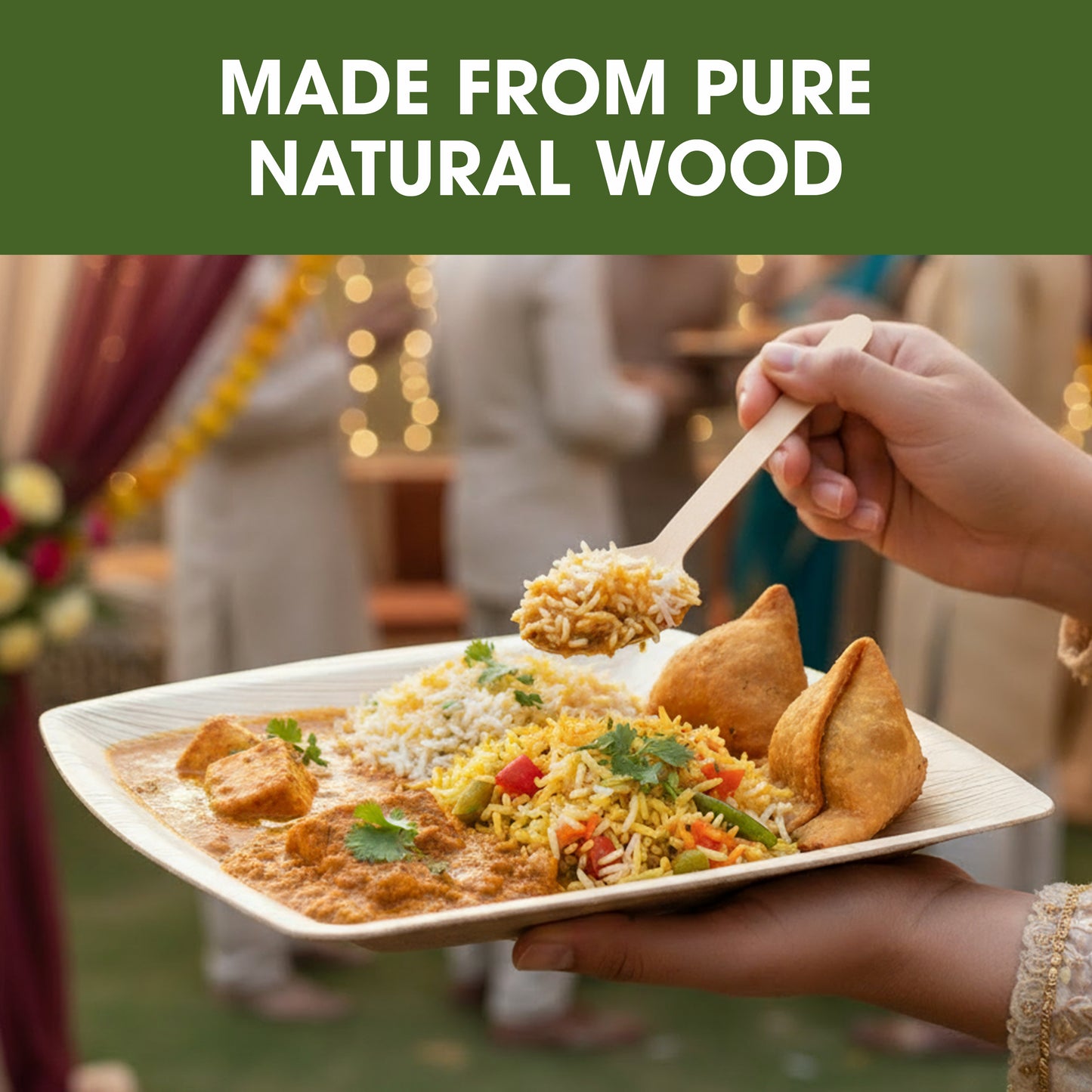 Disposable Wooden Spoon 160mm – Single Use Birchwood Cutlery for Hot & Cold Foods, Smooth Finish Spoon for Parties, Catering, Events & Everyday Dining