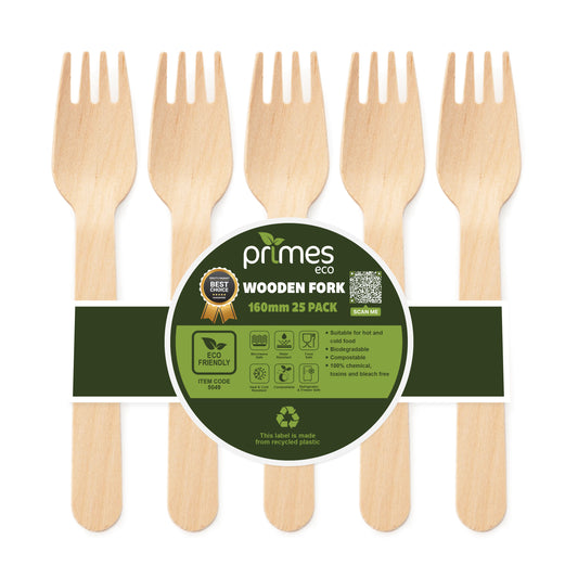 Disposable Birch Wood Wooden Forks 16cm – Sturdy Single-Use Cutlery for Parties, Catering & Events – Pair with Disposable Plates Bowls & Serving Trays (Fork | 16cm)