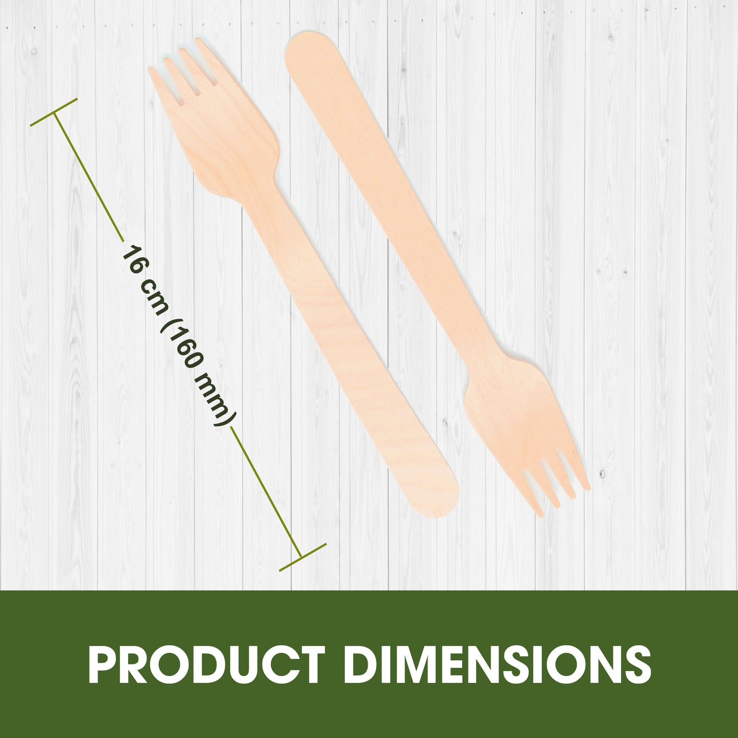 Disposable Birch Wood Wooden Forks 16cm – Sturdy Single-Use Cutlery for Parties, Catering & Events – Pair with Disposable Plates Bowls & Serving Trays (Fork | 16cm)
