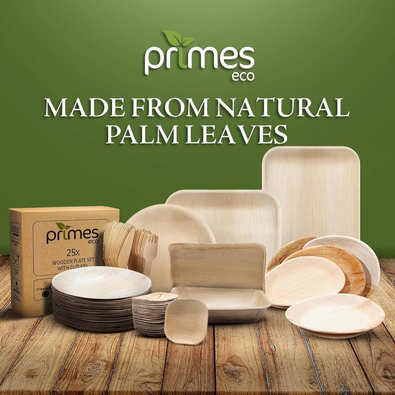 Medium 9x6 inch (22x15cm) Disposable Palm Leaf Partition Trays